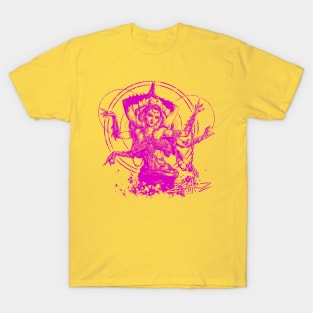 Kali Goddess Magenta Ink Transparent T-Shirt